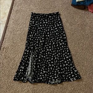 Streetwear Society Black and White Floral Maxi Skirt